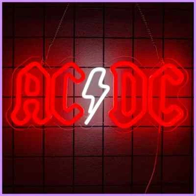 AC/DC Band Neon Sign Music Neon Lights Wall Art Led Neon Sign for Wall Decor