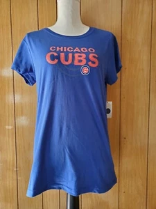 Women's Chicago Cubs with Bling T-Shirt - by 4her NWT Size L - Picture 1 of 11