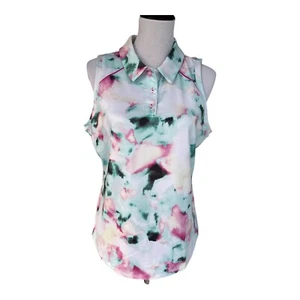 Tek Gear Damen ärmelloses Golf Polo Aqua Multi Dye Größe L - Bild 1 von 8