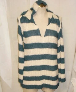 Element Skateboards Knit Sweater Hoodie GREEN & CREAM Size M - Picture 1 of 3