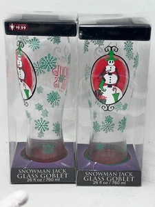 JUEGO DE VASOS DE VIDRIO DISNEY LA PESADILLA ANTES DE NAVIDAD MUÑECO DE NIEVE 26 OZ NUEVO - Imagen 1 de 3