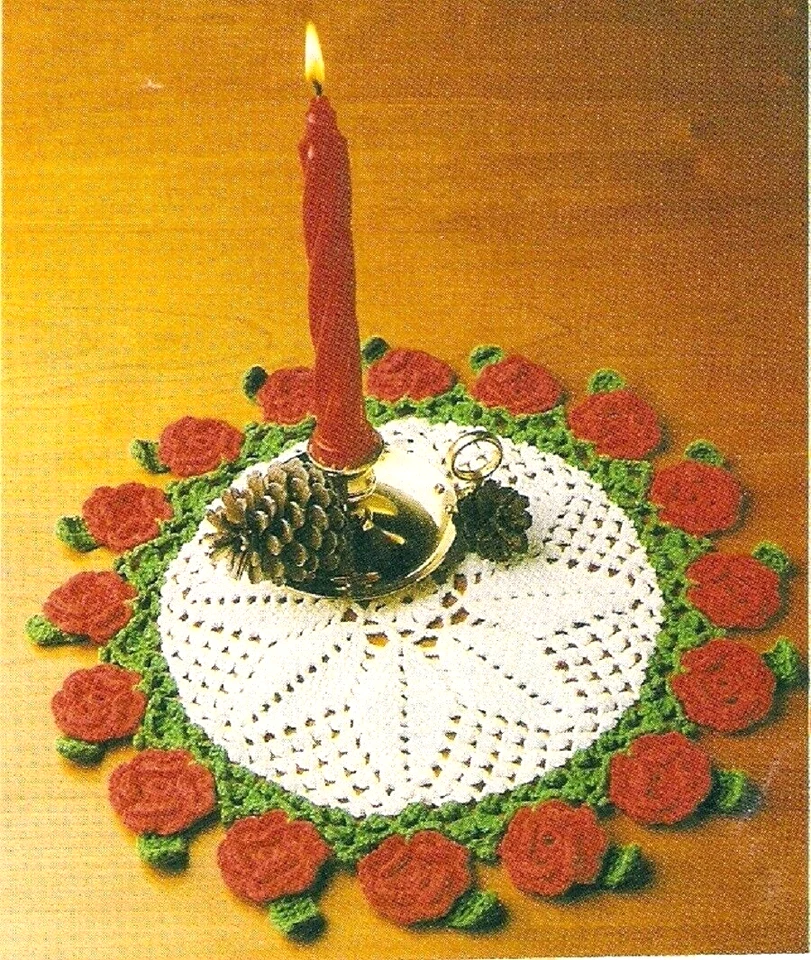 GORGEOUS Christmas Rose Doily/CROCHET PATTERN INSTRUCTIONS ONLY - Image 1 of 1