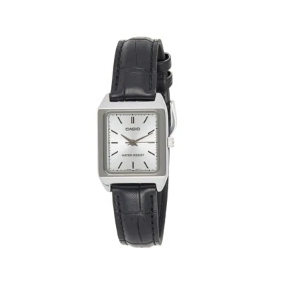 Orologio Casio Tank Donna LTP-V007L-7E1UDF Cinturino Pelle Nero Quadrante Bianco - Immagine 1 di 4