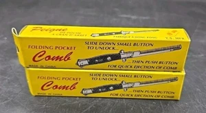 2 Switchblade Beard Comb Hair Travel Pocket Switch Blade Push Button Automatic - Picture 1 of 3