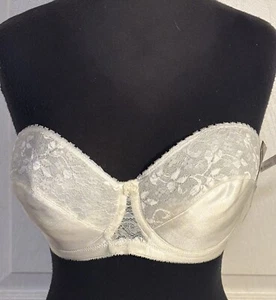 Womans Carnival Full Coverage Lace Strapless Underwire Bra Ivory 123, Size 40DD - Picture 1 of 7