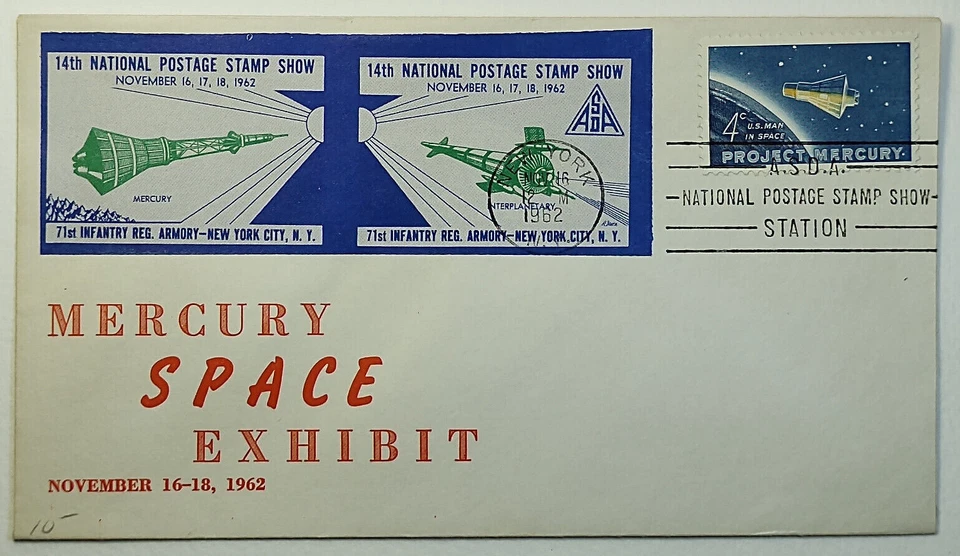 1962 Mercury Space Exhibit Cinderella 14th National Postage Stamp Show SC #1193 - Image 1 of 2