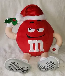 Red M&Ms Santa Hat Animated Christmas Plush Vibrates Sings Jingle Bell Rock - Picture 1 of 7