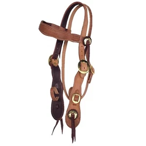 Neuer Oldtimer Western Stirnband Trense mit Messingbeschlägen - Bild 1 von 2