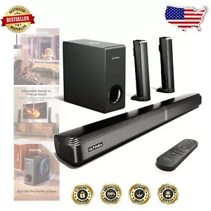 Versatile 4.1ch Sound Bar with Wired Subwoofer & 3 EQ Modes for Movies & Gaming - Picture 1 of 9