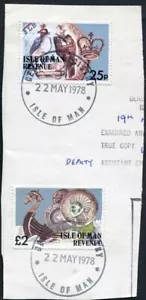 Isle of Man 2 Pound and 25p Multicoloured QEII Pictorial Revenue CDS On Piece - Picture 1 of 1