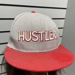 Hustler Gray/Red Snapback Hat Raised Embroidered SnapBack Adjustable - Picture 1 of 10