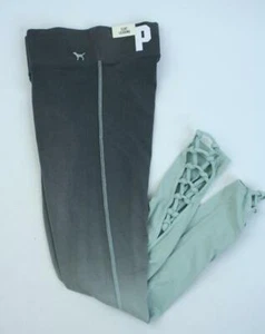 Victoria's Secret PINK Ombre Green Lace Up Strappy Flat Legging Yoga Pant NWT S - Picture 1 of 3