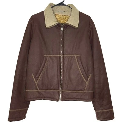 Chaqueta para Hombres Emporio Armani IT 50 Mediana Marrón Imitación Piel de Oveja Forrada Cuello Alto Foto 1 de 4