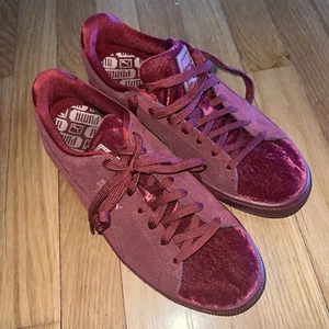 Puma suede velvet Burgundy red Cordovan lace up sneaker women’s 9 GUC - Picture 1 of 14