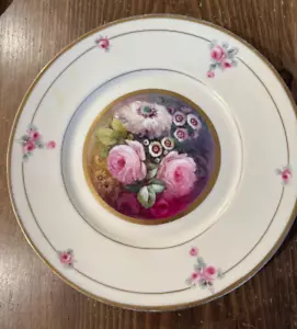 antique 11" PICKARD PLATE w/ HAND-PAINTED DESIGN, Gold Leaf Mark (1912-1918) - Picture 1 of 6