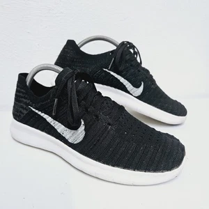 Nike Free RN Flyknit Black White Womens Size UK 5.5 EUR 38.5 Trainers 831070-001 - Picture 1 of 21