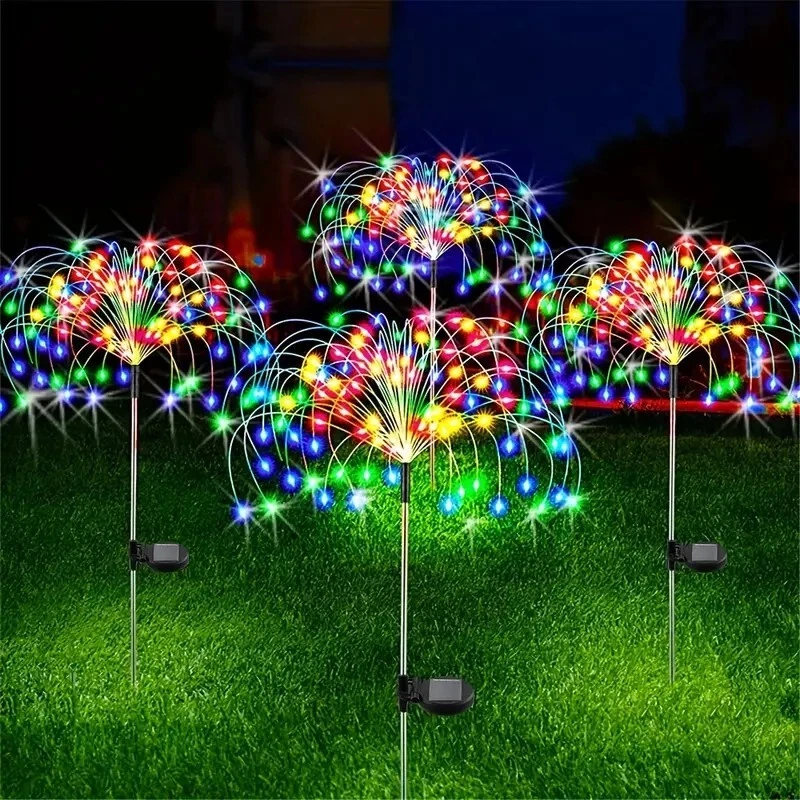  1-4PC Solar Garden Firework Lights LED Fairy Outdoor Waterproof Landscape Light - Image 1 of 4
