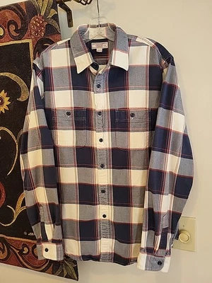 Wallace Barnes J. Crew Classic Fit Shirt Mens MD Flannel Plaid Button L/S  - Image 1 of 4