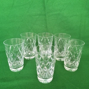6x Crystal Cut Glass Whiskey Tumblers 150ml Capacity 10.5cm Tall 6.5 cm Diameter - Picture 1 of 17