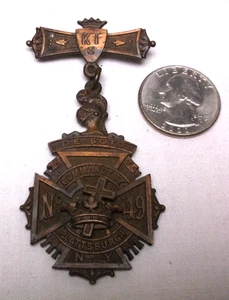 De Soto No 49 Commandery KT Plattsburg New York Medal - Bild 1 von 3