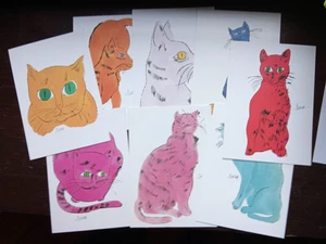 8 cartoline  della serie   Andy Warhol  -25 cats name Sam and one blue Pussy - Foto 1 di 11