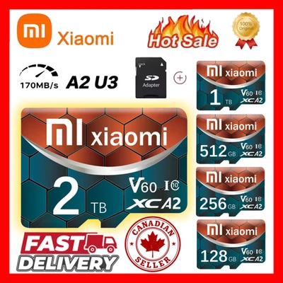 1TB 512GB 256GB 128GB Micro SD Memory Card Storage V60 SD/TF Card PC Laptop Mac - Image 1 of 4