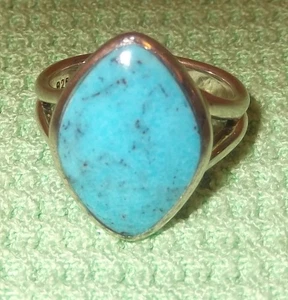 Damenring - 925er Sterling Silber - Größe 53 - 5,1 Gramm- mit einem Türkis - Bild 1 von 3