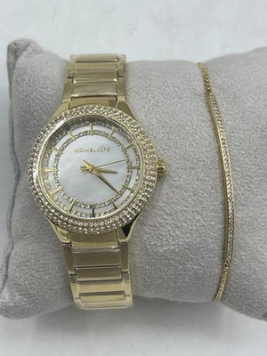 Michael Kors Mujer Mini Sylvia Pave Reloj y Pulsera Set de Regalo Tono Dorado Foto 1 de 4