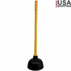 Value Plus Plunger Long Handle Unclog Toilet Drain Flexible Cup Efficient Grip - Picture 1 of 5