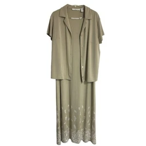 Josephine Chaus Sleeveless Dress And Blouse Size 1 tan floral - Picture 1 of 8