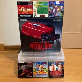 Excellent condition Virtual Boy console + 6 games + AC adapter set.Tested