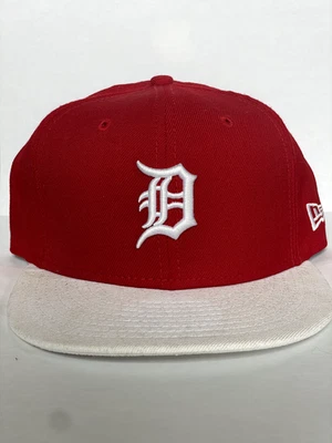 Detroit Red Wings Tigers "English D" Red New Era Hat - Size 7 3/8 - Image 1 of 3