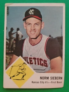 1963 Fleer NORM SIEBERN #17 Kansas City Royals VG Creased, Clean & Centered - Picture 1 of 3