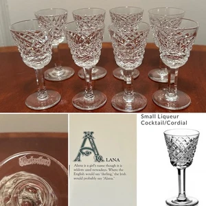 Set of 8 Vintage WATERFORD CRYSTAL Liqueur Cordial Shot Glasses 3.5" IRELAND - Picture 1 of 16