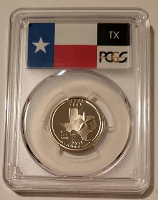 PCGS 2004 S Clad Texas State Quarter Proof PR70 DCAM Flag Label - Image 1 of 2