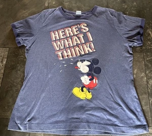 Vintage Disney Mickey Mouse Women’s Graphic T-shirt Small Blue Y2K - Picture 1 of 13