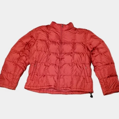 Eddie Bauer Goose Down Large Puffer Jacket Red Quilted Ripstop USA MCM Clean - Image 1 of 4