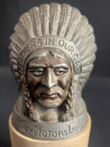 GUY MOTORS INDIAN CHIEF VINTAGE LORRY RADIATOR MASCOT HOOD ORNAMENT BADGE EMBLEM - Picture 1 of 12