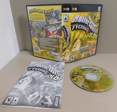 Atari Roller Coaster Tycoon 3 Gold PC Game CD-ROM CIB Complete VGC Clean Disc - Image 1 of 4