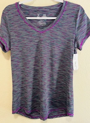 NEW w/Tags Xersion Everair Striped Performance Tee, Size XS - Image 1 of 2