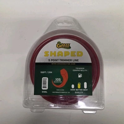 Grass Gator 5105L Shaped 5 Point Trimmer Line, .105 Diameter x 102' Length, New - Image 1 of 4