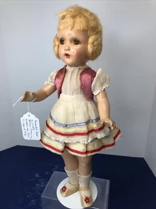 18” Vintage Horsman Honey Doll Mohair Wig Tin Eyes Vintage Dress Blonde Girl #ME - Picture 1 of 24