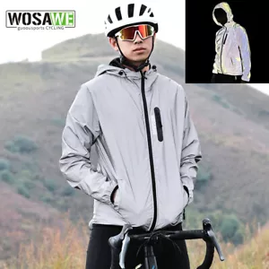 WOSAWE Windproof Waterproof Cycling Jacket Full Reflective High Visibility Coat - Picture 1 of 18