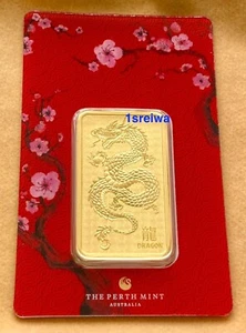 Rare Perth Mint 1oz DRAGON 999.99 Pure Fine Gold Bar & LTD To 30K Worldwide - Picture 1 of 8