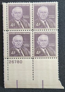 US Scott 1170 - Walter George - MNH - 1960 Issue - Plate Block of 4 - Picture 1 of 1