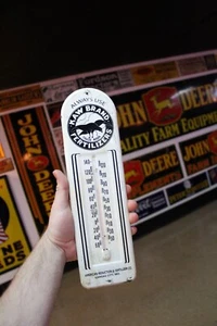 SELTEN 50er JAHRE KAW BAUERNHOF DÜNGER FUTTER SAMEN MAIS GEPRÄGTES METALL THERMOMETER SCHILD IH - Bild 1 von 16