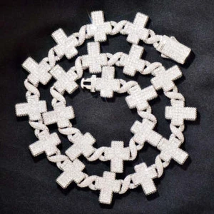 15 mm Infinity Kreuz Gliederkette - 18 Karat vergoldet, Luxus Statement Schmuck, fett - Bild 1 von 13