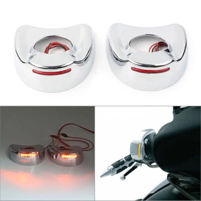 1 Pair Fairing Mount Side Mirror LED Cover Shell for Harley Electra Glide 96-13 - Image 1 of 4