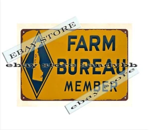 1960s DELAWARE FARM BUREAU metal tin sign decorative accessories long wall decor - Picture 1 of 4