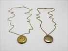 Lot of 2 Gold Filled & Gold Tone Chain Necklaces w/Oval Locket Pendants 